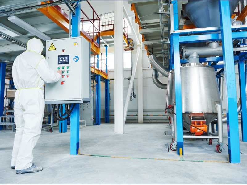 Factory Worker Making New Quartz Stone Benchtop